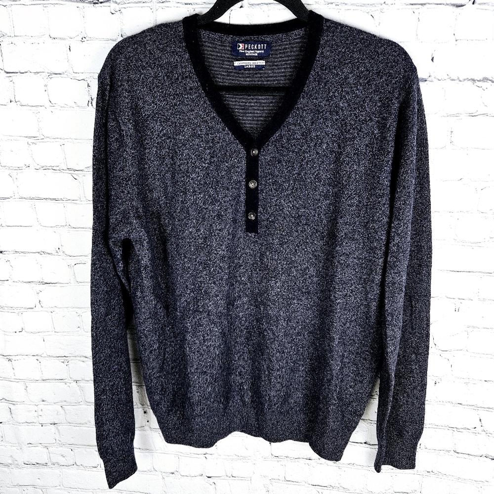 PECKOTT | merino wool & cashmere blend v-neck long sleeve sweater